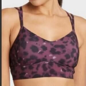 All In Motion Purple Animal Print Sports Bra Size